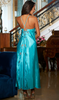 Turquoise Satin and Lace Night Gown