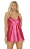 Plus Size Beautiful Fuchsia Charmeuse Chemise