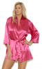 Plus Size Fuchsia Charmeuse Kimono Style Robe