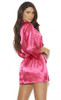 Beautiful Fuchsia Charmeuse Kimono Style Robe