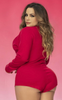 Plus Size Red Long Sleeve Sleep Romper