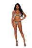 Animal Print Charmeuse String Bra Top and Thong Set