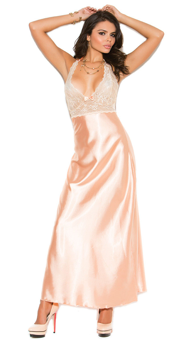 Peach Charmeuse Night Gown