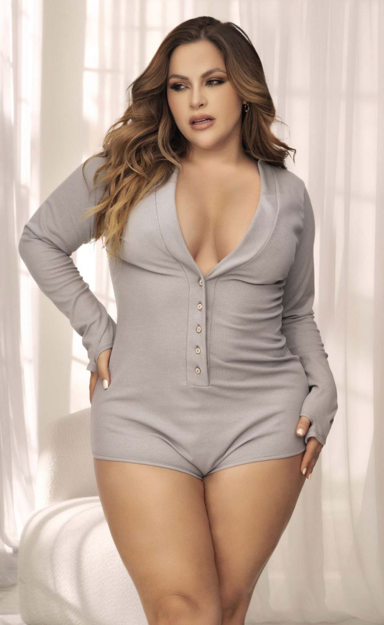 Plus Size Cozy Long Sleeve Bodysuit