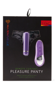 Purple Remote Control Bullet with Adjustable Black Lace Panty