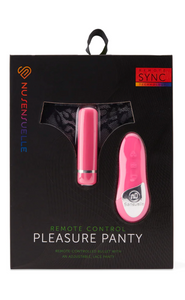 Pink Remote Control Bullet with Adjustable Black Lace Panty