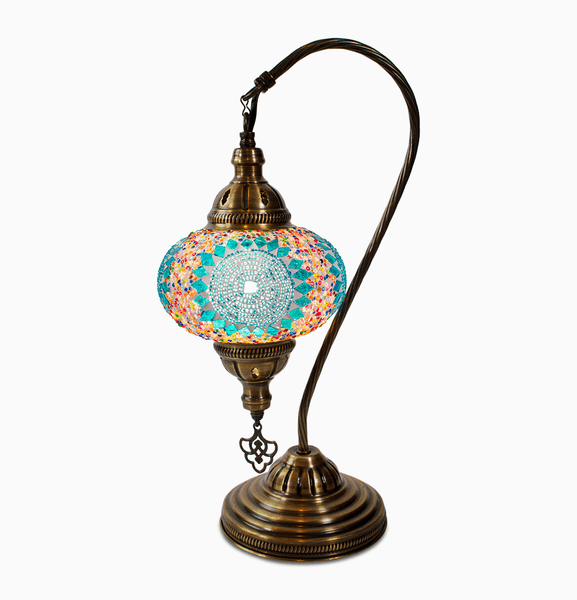 Beaded Circle Star Desk Lamp, Large Glass