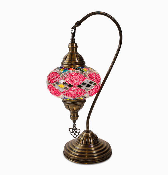 Diamond Stripe Desk Lamp, Large Glass