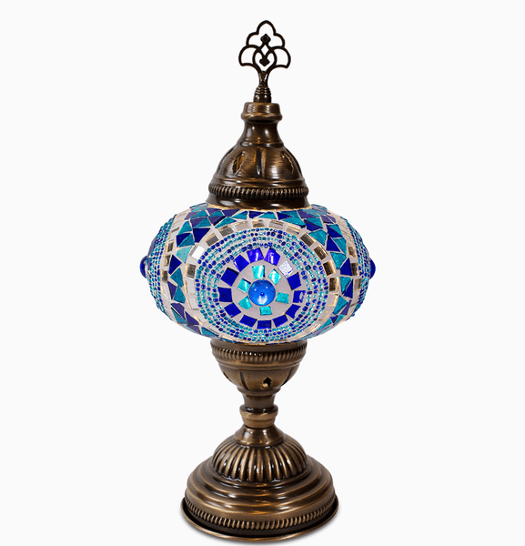 Beaded Circle Table Lamp, Large Glass