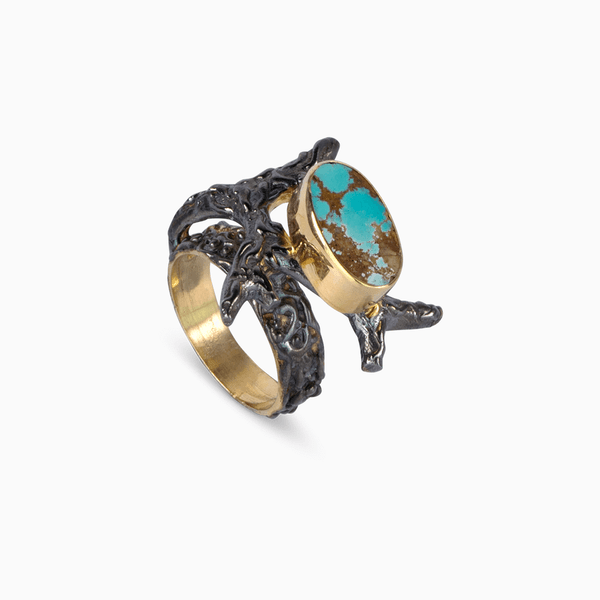 Turquoise Antler Ring