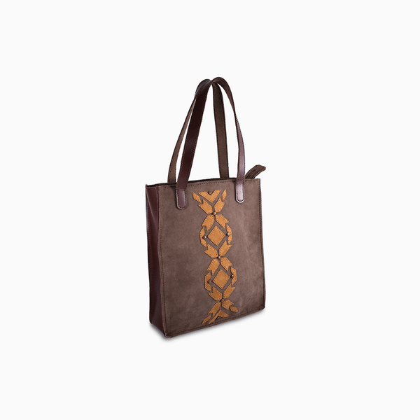 Grey Suede Tote Bag