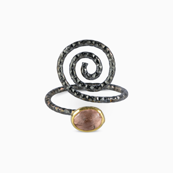 Spiral Ring 6 - Pink Tourmaline