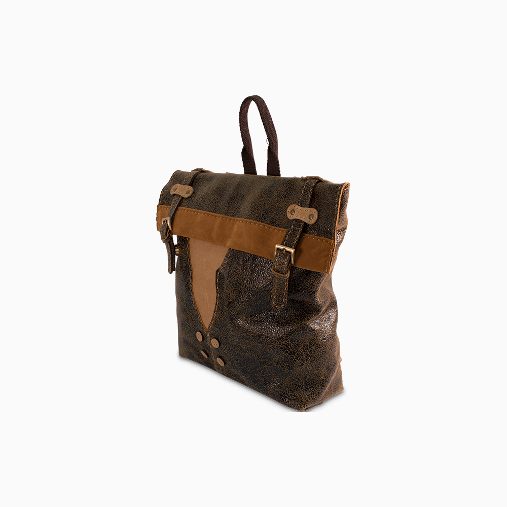 Leather Button Backpack