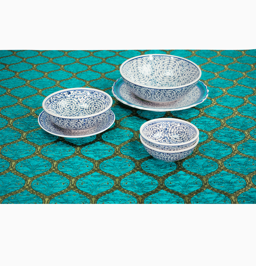 Moroccan Weave Velvet Tablecloth