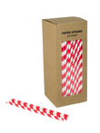 8" Red Stripe Paper Straws (6mm) - 250pk 8" Red Stripe Paper Straws (6mm) - 250pk