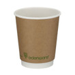 Double Wall Compostable Coffee Cup Kraft 8OZ (Pack 500)