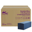PRISTINE 1Ply Recycled C-Fold Hand Towel Blue (Case 2,880) PRISTINE 1Ply Recycled C-Fold Hand Towel Blue (Case 2,880)
