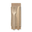 16cm Coated Wooden Knife, Fork & Napkin Packs | FSC™ Certified