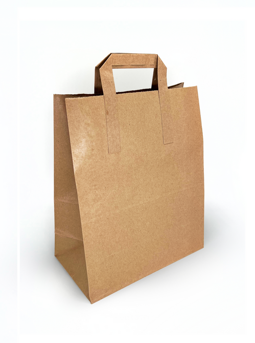 Large Kraft Handled Paper Carrier Bag - 250pk Large Kraft Handled Paper Carrier Bag - 250pk