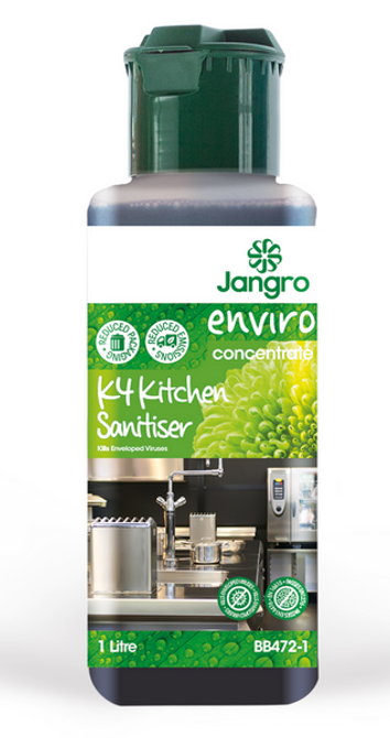 Enviro K4 Kitchen Sanitiser 1ltr. En 14476,1276 And 16615
