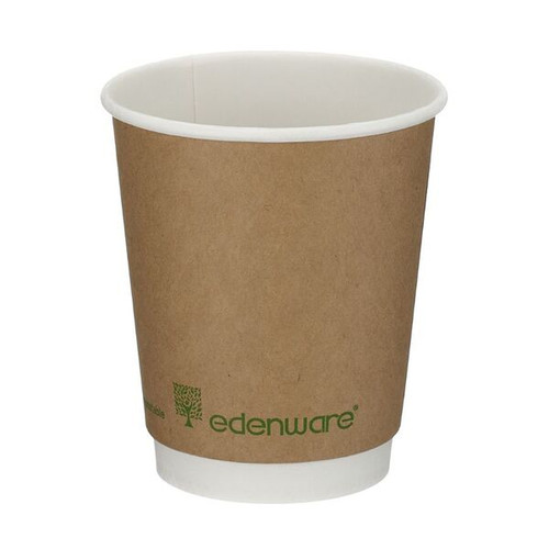 Double Wall Compostable Coffee Cup Kraft 8OZ (Pack 500) Double Wall Compostable Coffee Cup Kraft 8OZ (Pack 500)