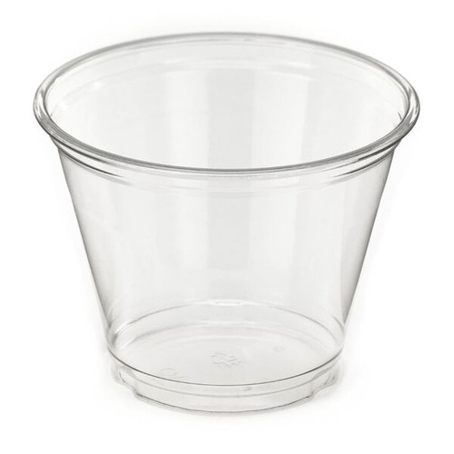 rPET Recyclable Plastic SQUAT Cup Clear 9OZ (Case 1000)