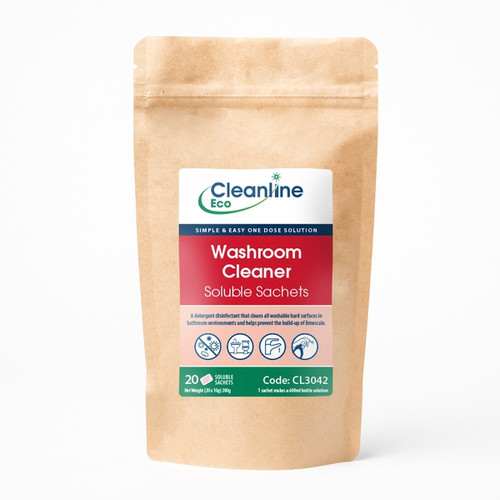 Cleanline Eco Washroom Cleaner T9 Bottle Paper Sachet (Pack 20) Cleanline Eco Washroom Cleaner T9 Bottle Paper Sachet (Pack 20)