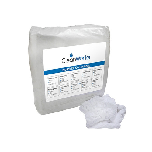 CleanWorks White Towelling Rag White 8KG CleanWorks White Towelling Rag White 8KG