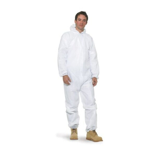 KeepCLEAN Disposable Hooded Coverall White Large KeepCLEAN Disposable Hooded Coverall White Large