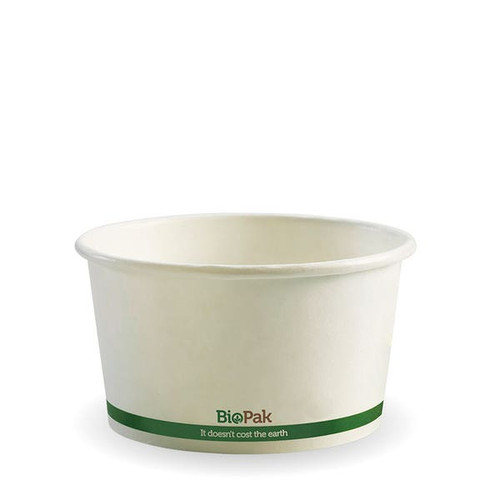 430ml/12oz White Paper PLA-Lined BioBowls