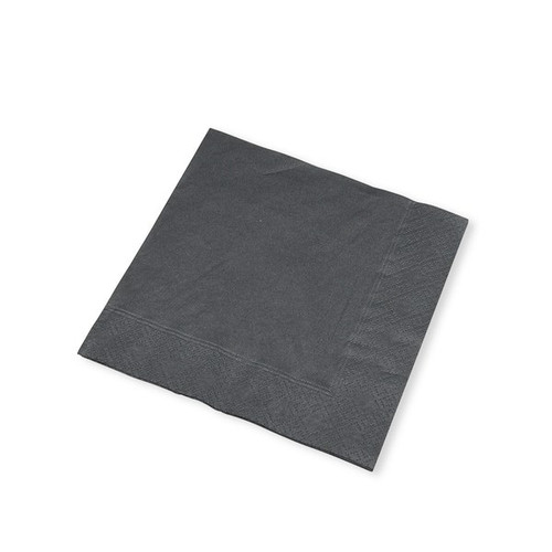 25cm 2-Ply Black Paper Cocktail Napkins