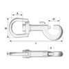 Snap Bolt Clip - Stainless Steel 5mm Dimensions