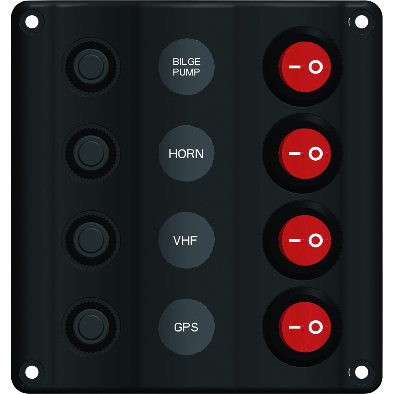 Wave Design Switch Panel with Circuit Breaker - 4 switches