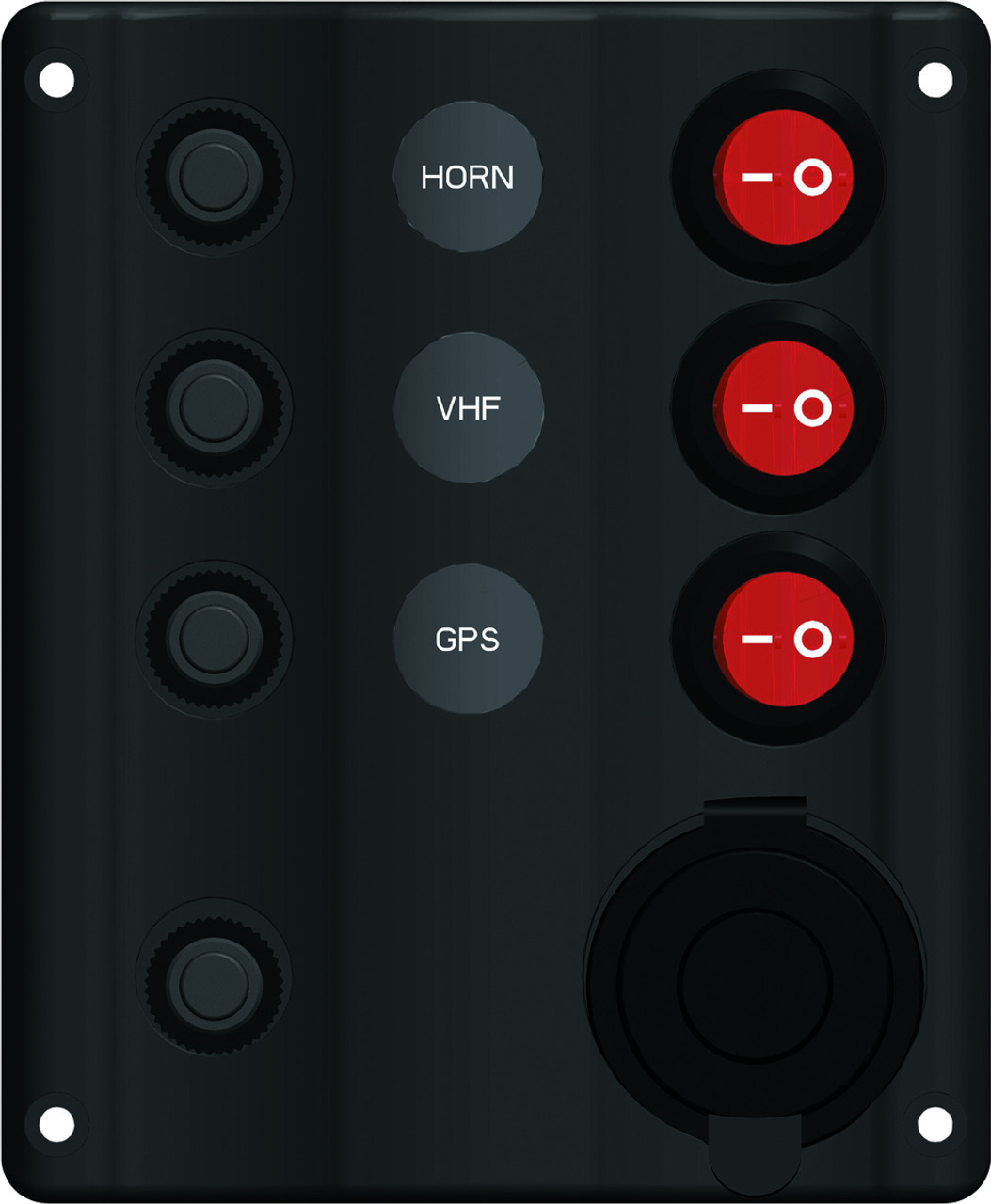 Switch Panel with Circuit Breaker & Cig Socket - 3 Switch