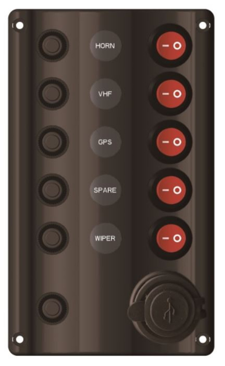 Switch Panel with Dual USB Socket