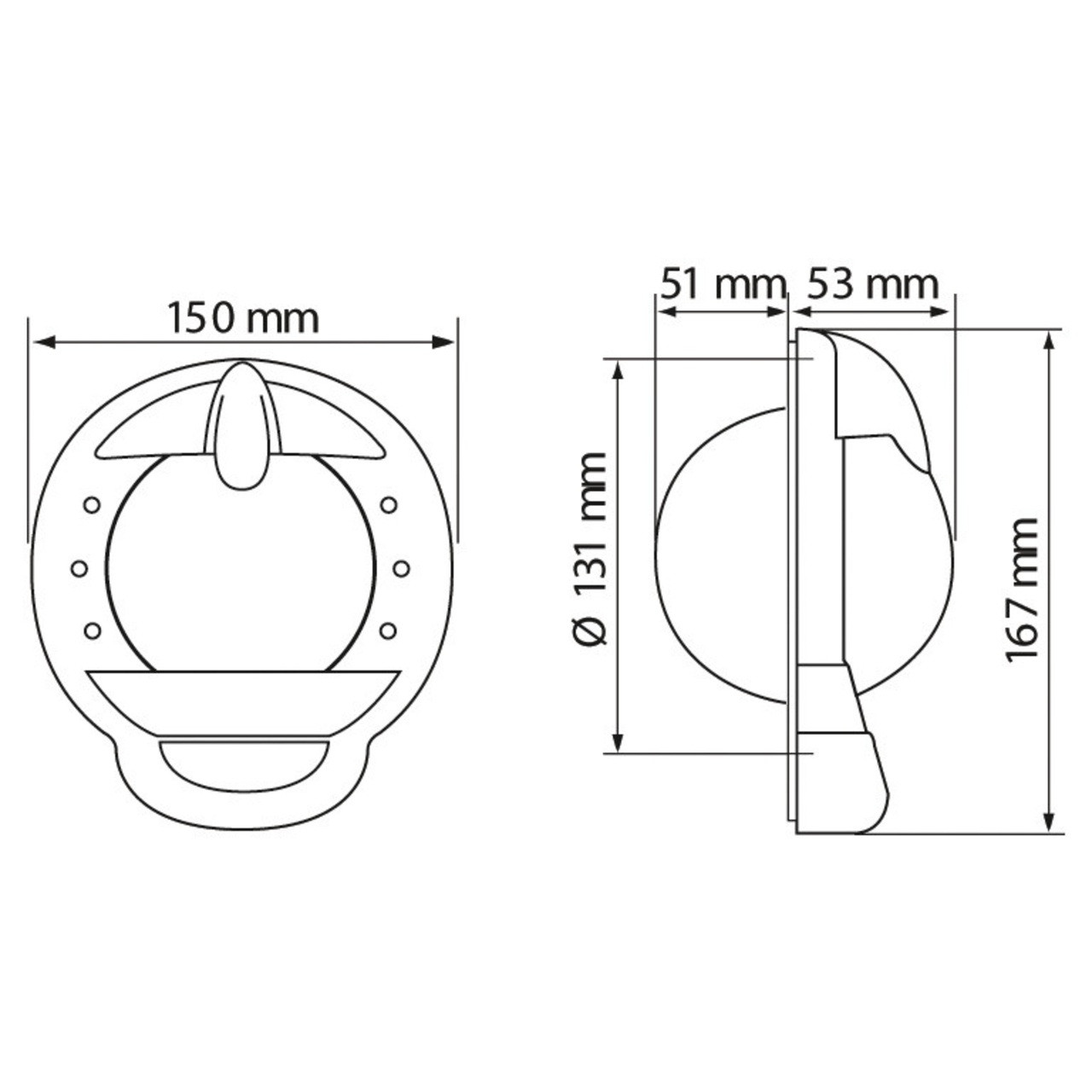 Sailboat Compass for Inclined Bulkheads