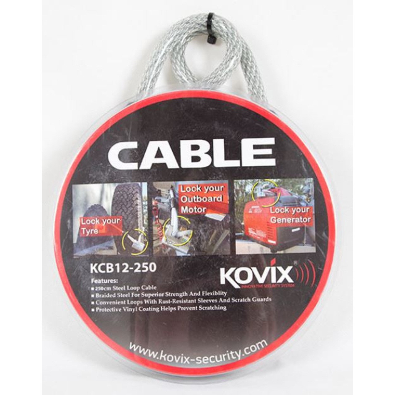 Kovix Locks are best used with Kovix Security Cable. *Cable not included.