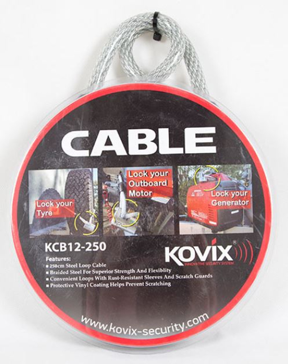 Kovix Locks are best used with Kovix Security Cable. *Cable not included.