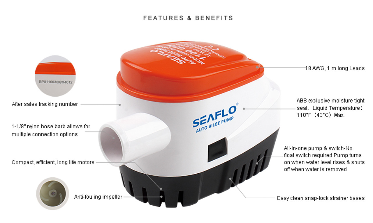 Seaflo 750GPH Automatic Bilge Pump 24v