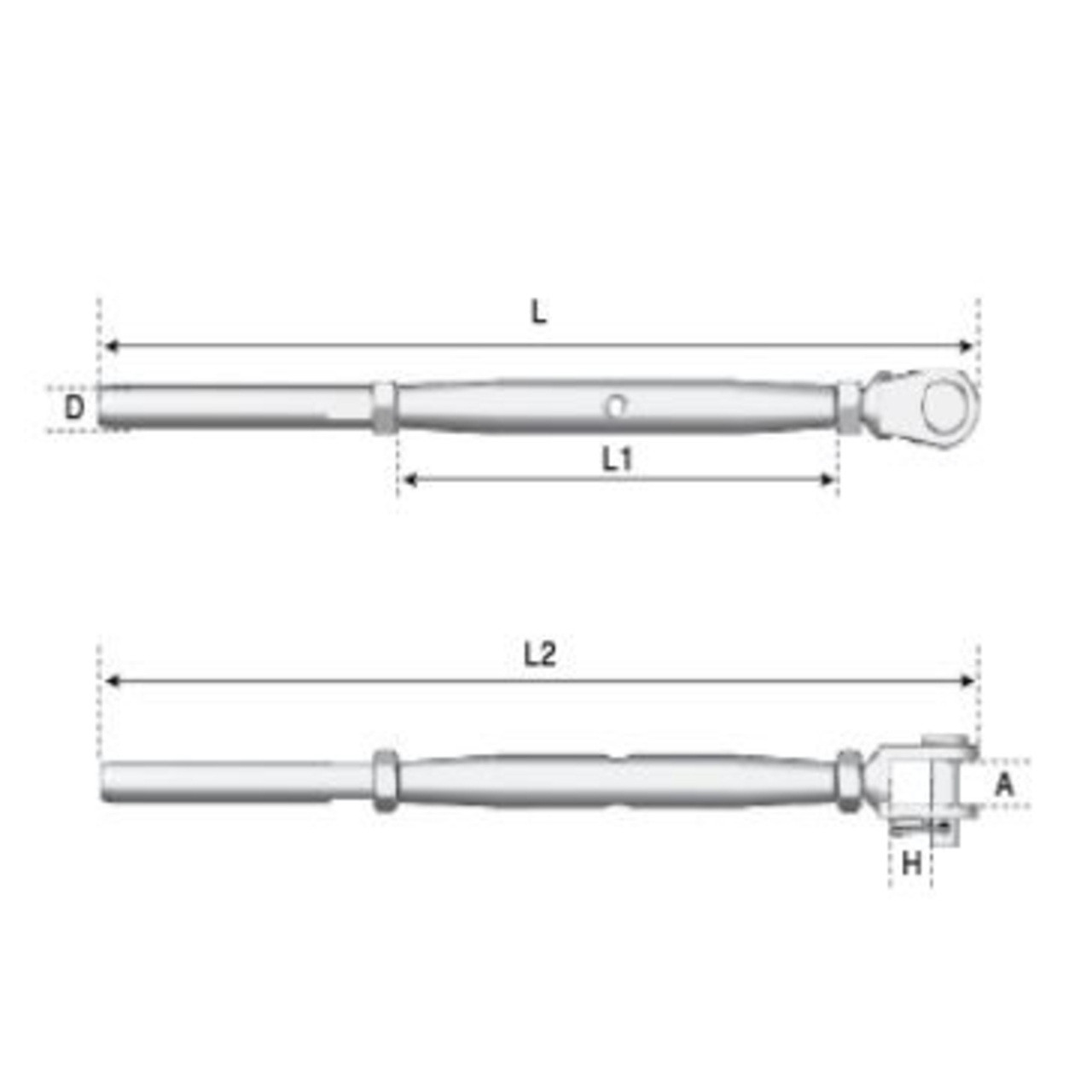 Rigging Screw Jaw + Swage M6 x 1/8