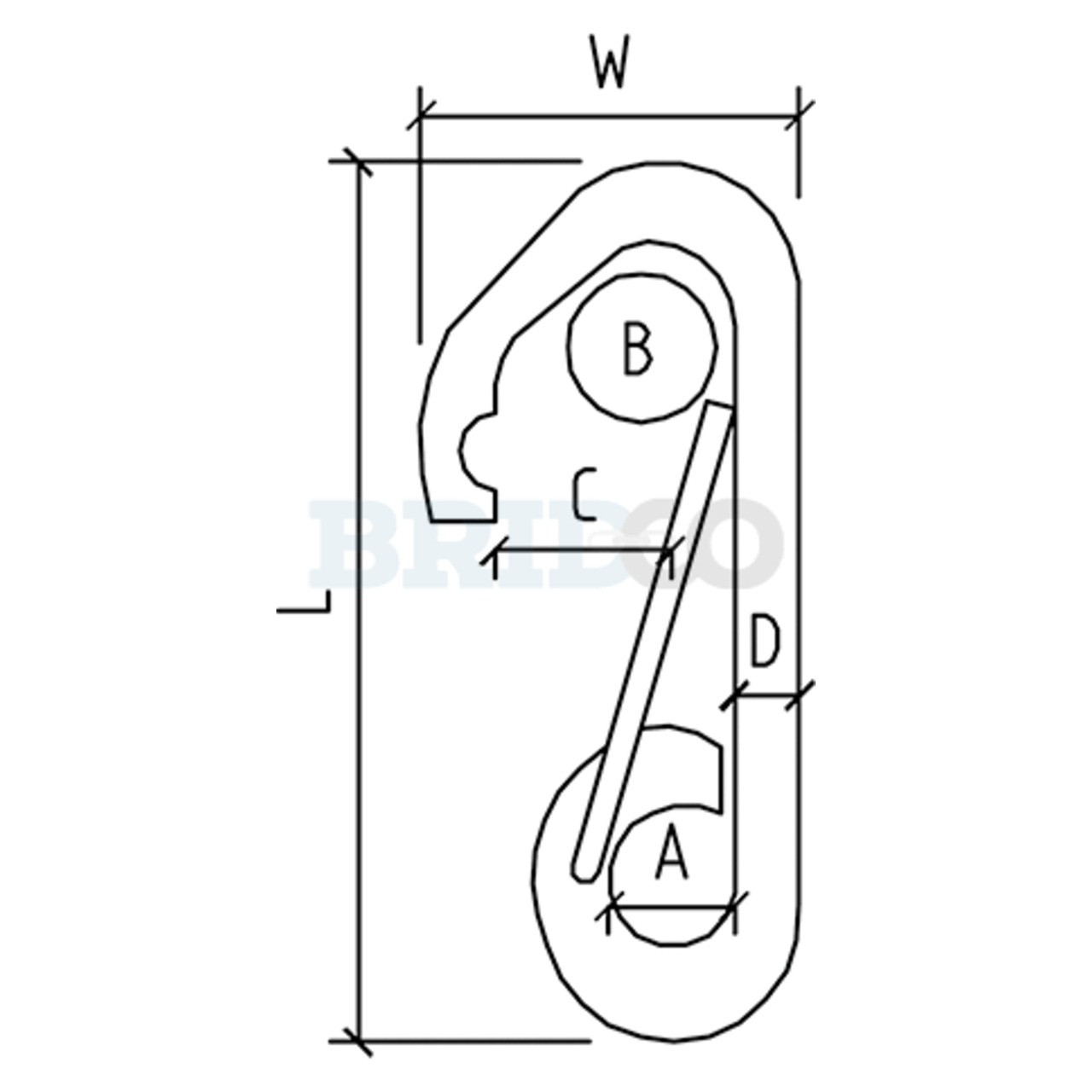 D - 6mm
L - 62mm
A - 9mm
W - 34mm
C - 14mm