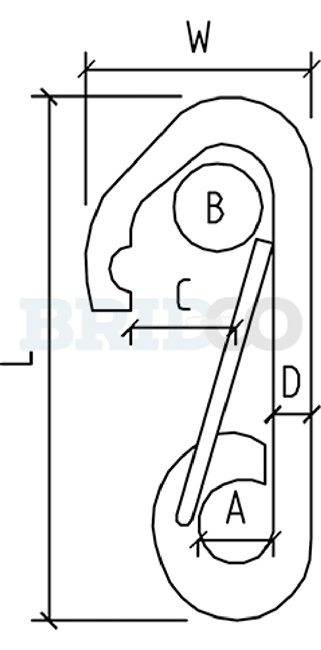 D - 6mm
L - 62mm
A - 9mm
W - 34mm
C - 14mm