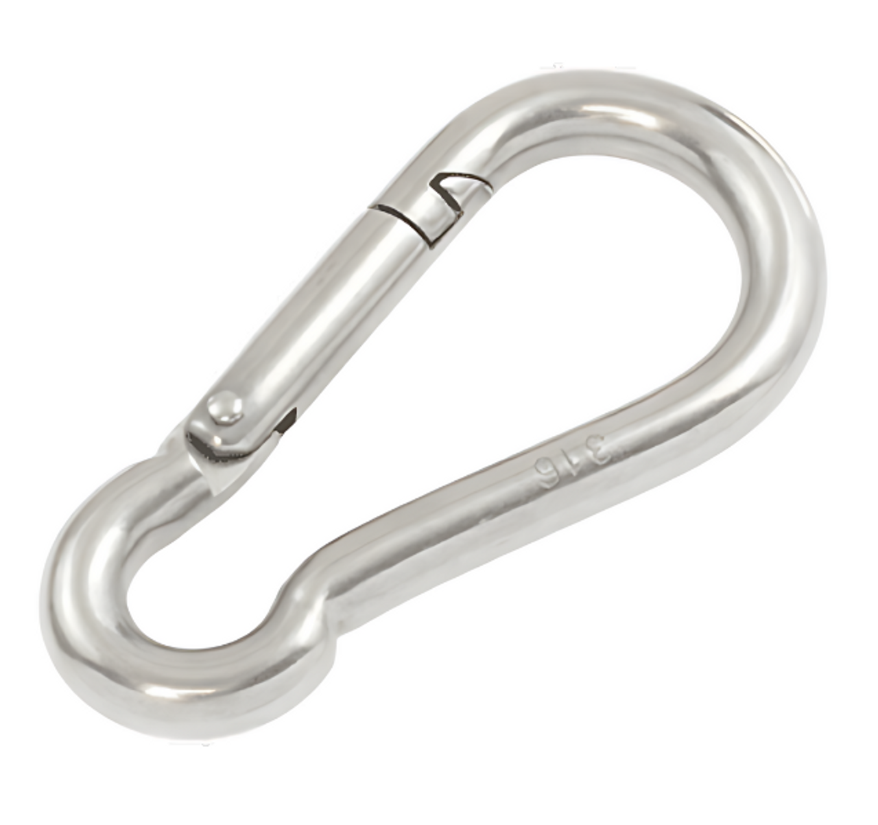 Spring Hook with Eye S/S 8mm