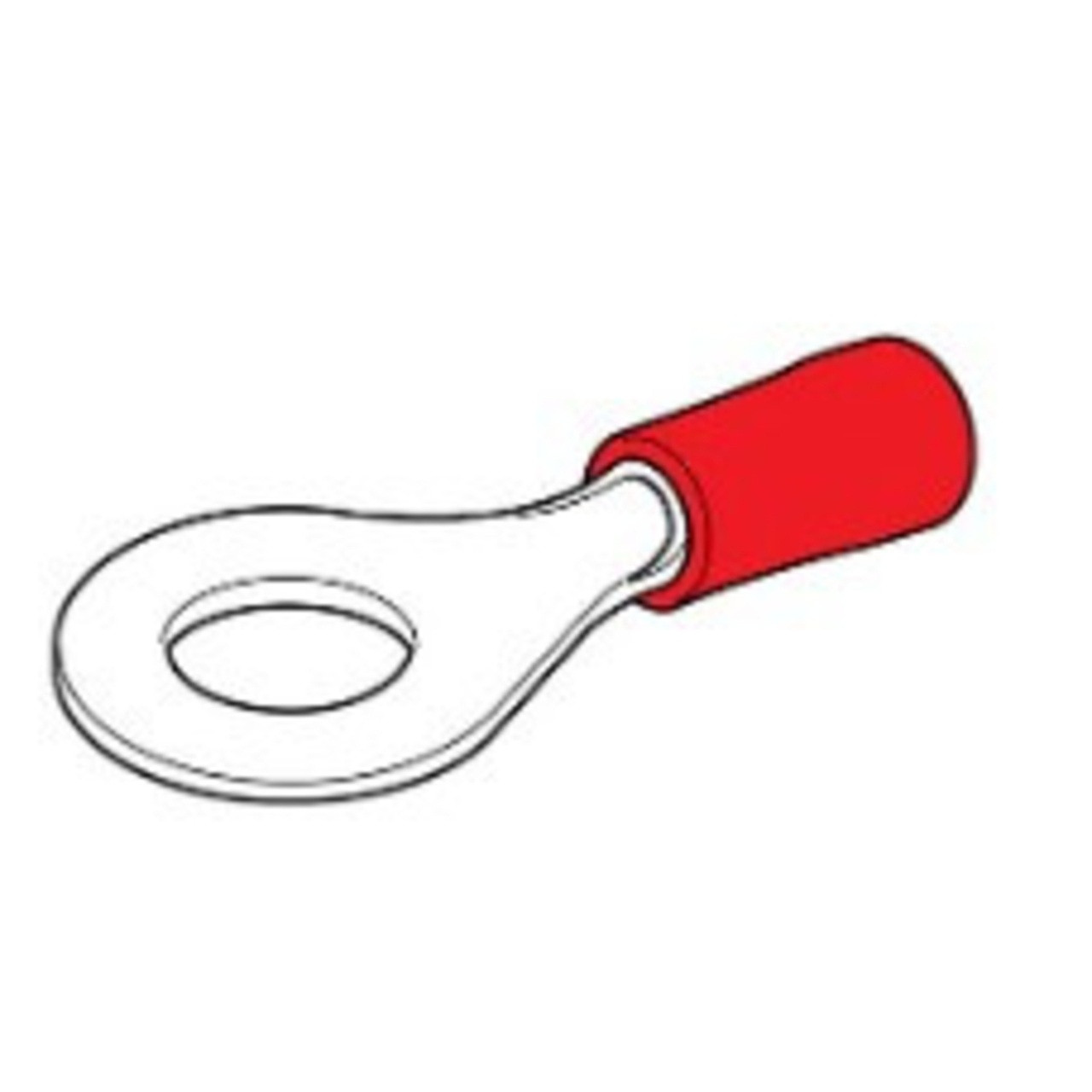 Crimp Terminal Ring Red 6.3mm
