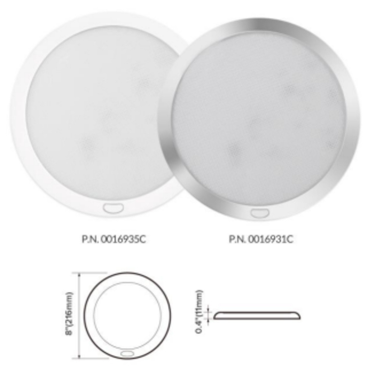 216mm Chrome and White