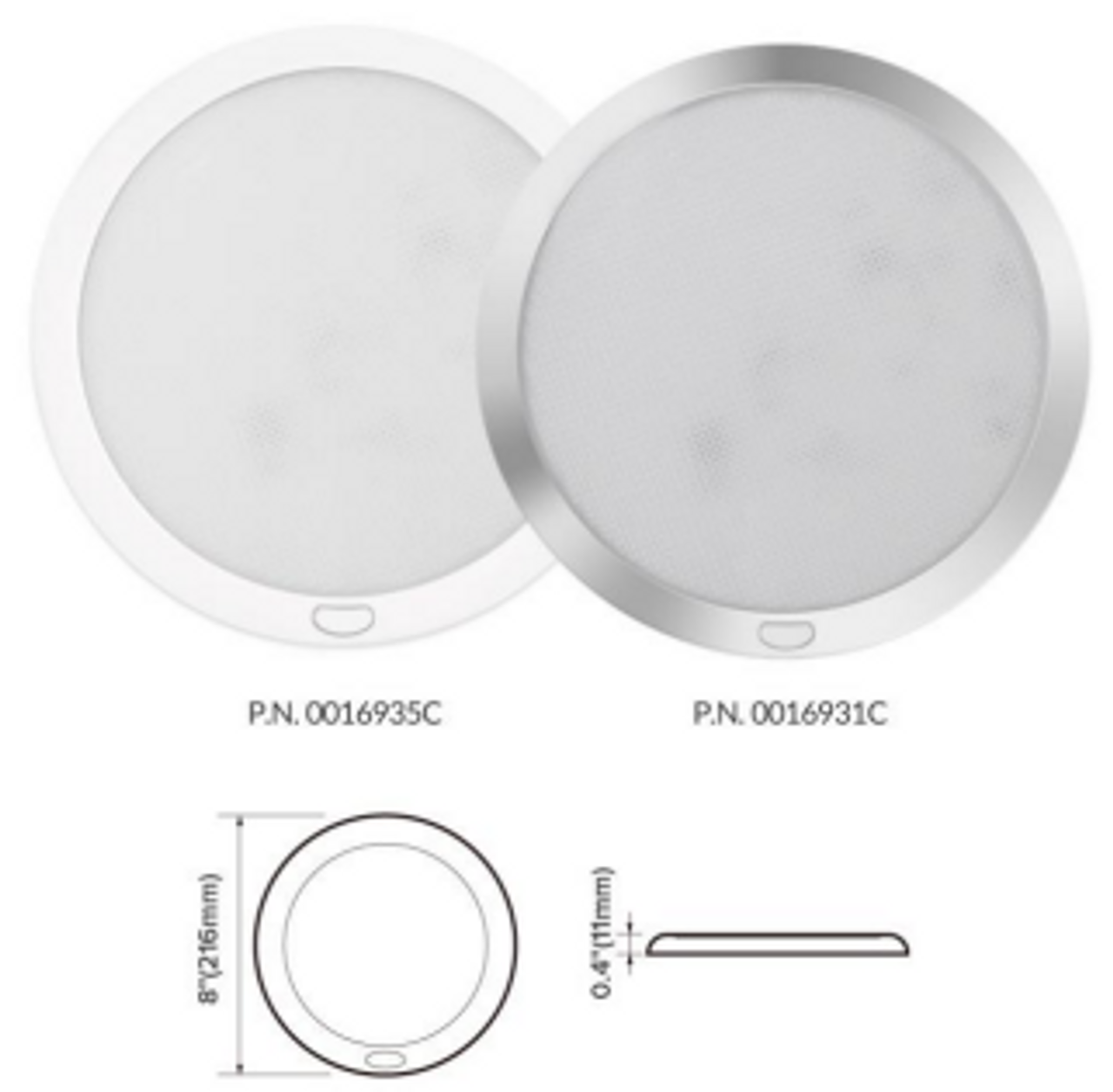 216mm Chrome and White