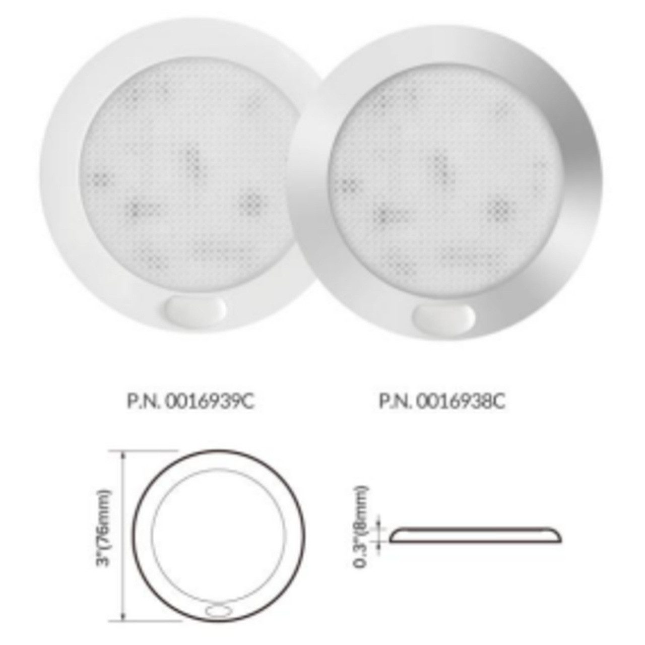 76mm in Chrome and White