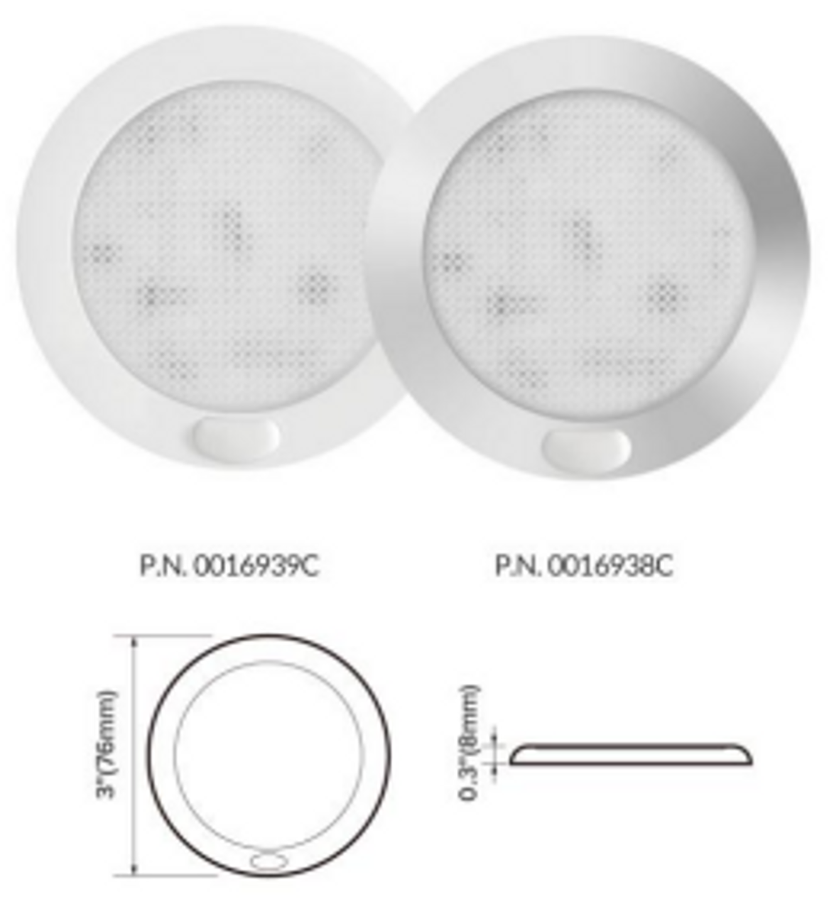 76mm in Chrome and White