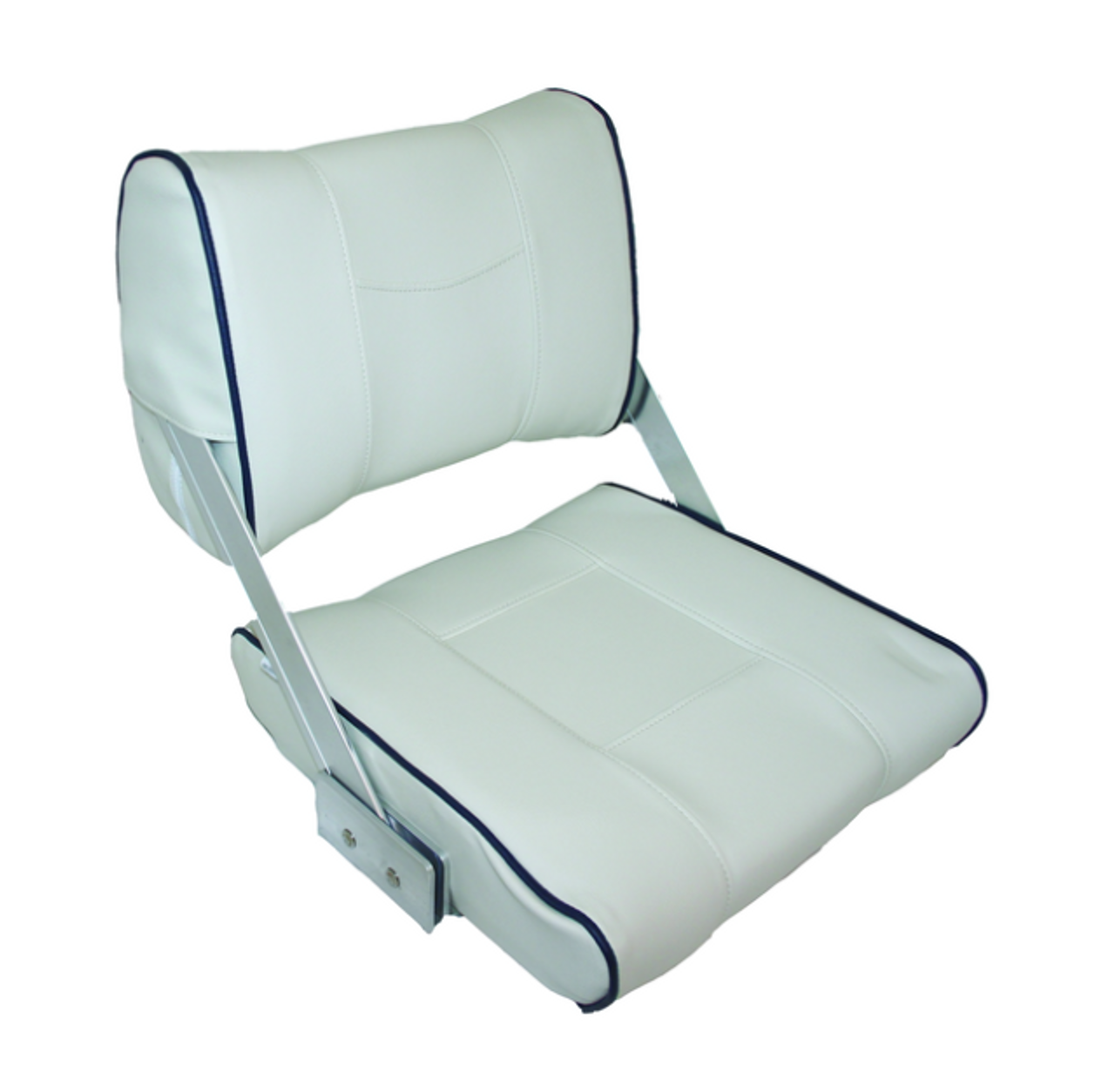 Axis Flip Back Seat Ivory White / Dark Blue Piping