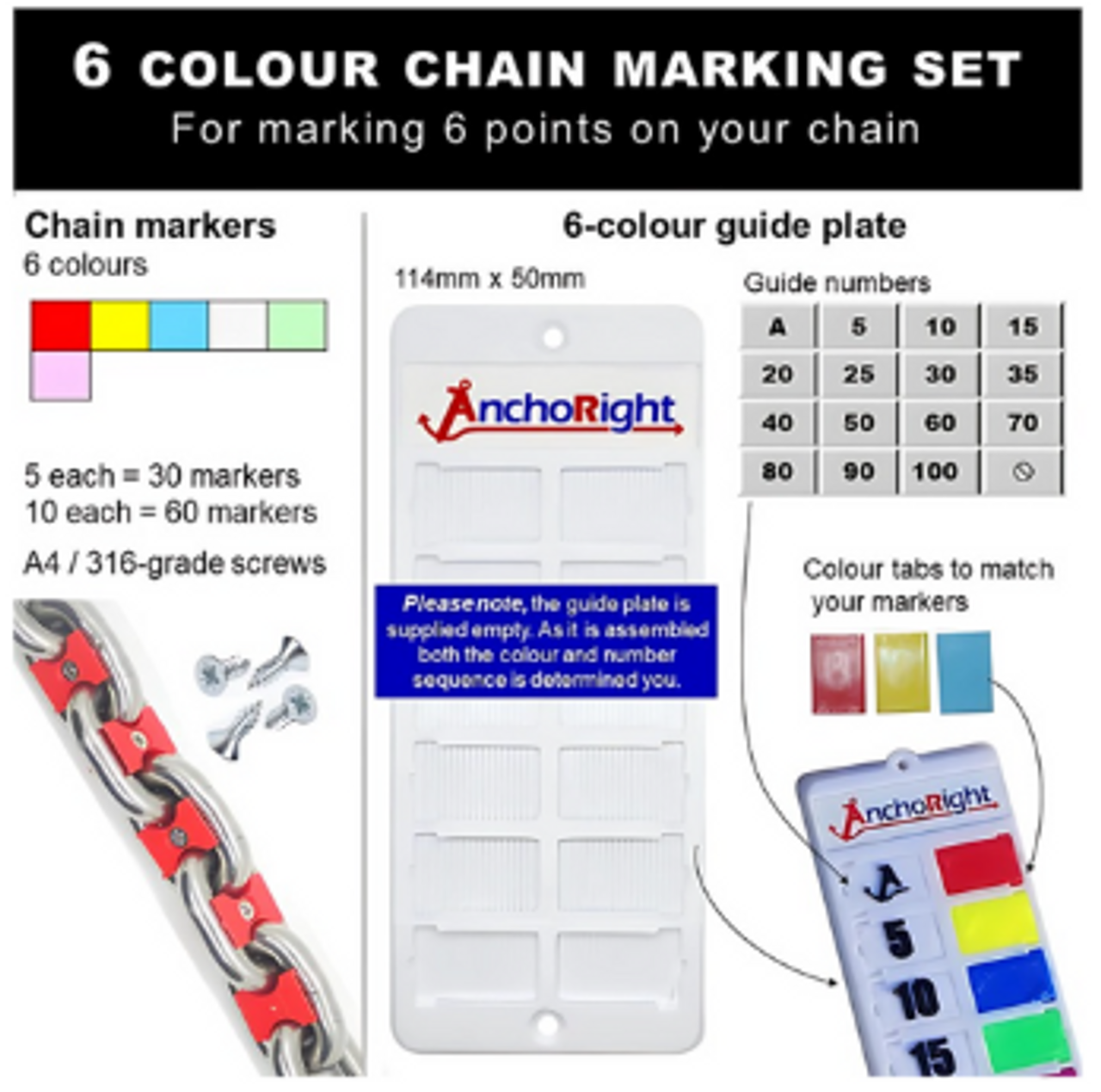 6 Chain Marker Set